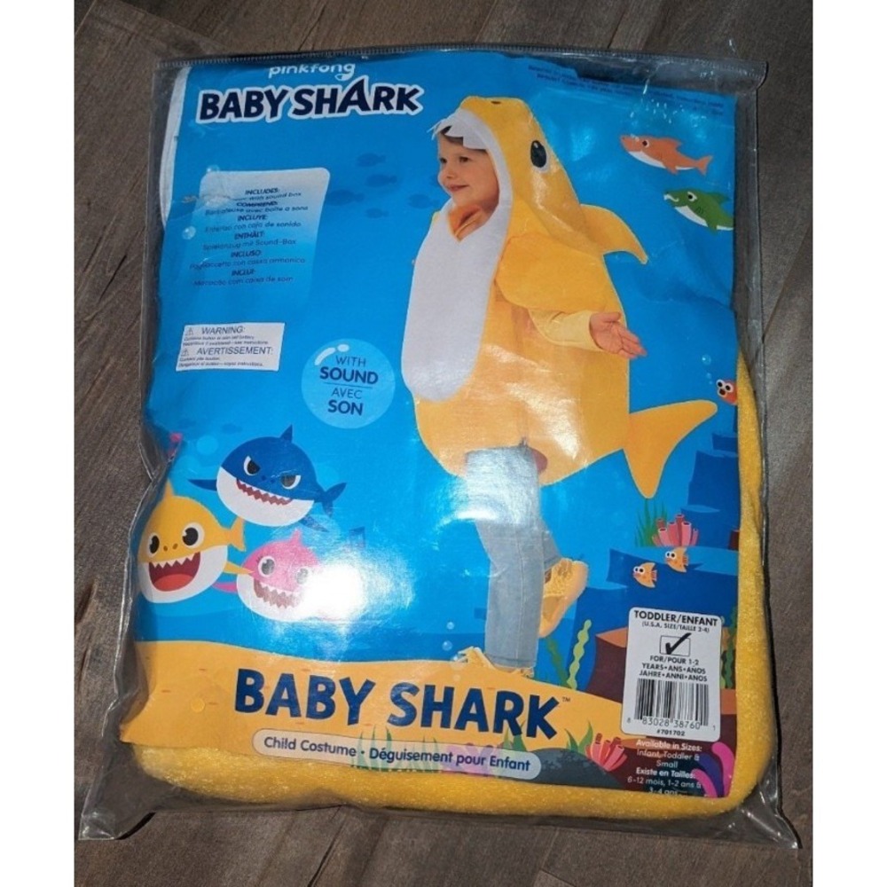 NEW Pinkfong Baby Shark Toddler Costume w/ Sound Box (2T–4T)